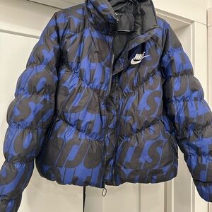 Nike Blue and Black Puffer Jacket